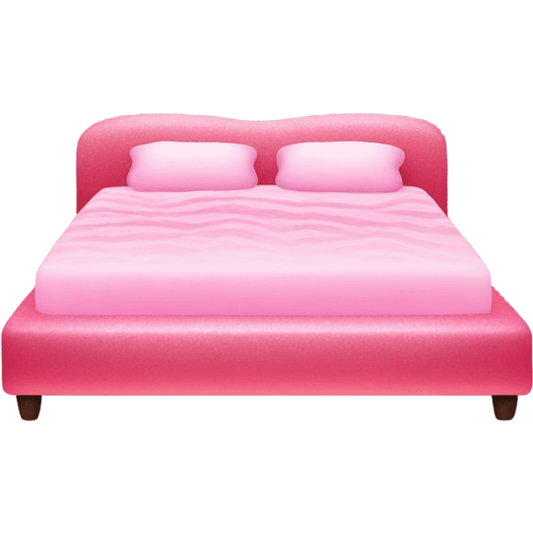 Pink ombre bed with glitter emoji