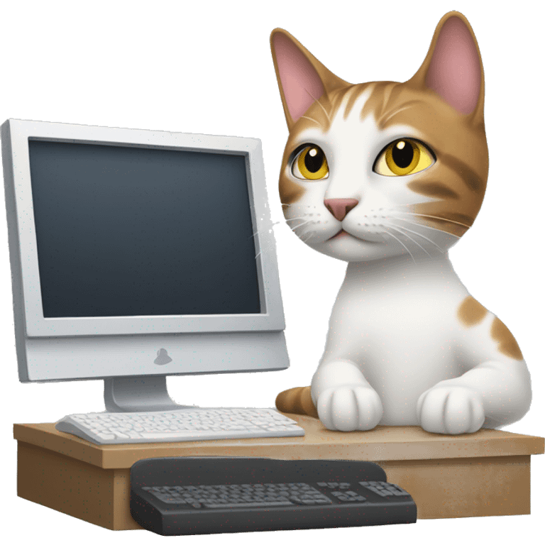 cat and computer monitor emoji