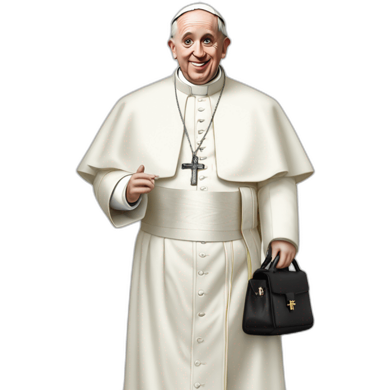 Pope Francis with his balenciaga coat emoji