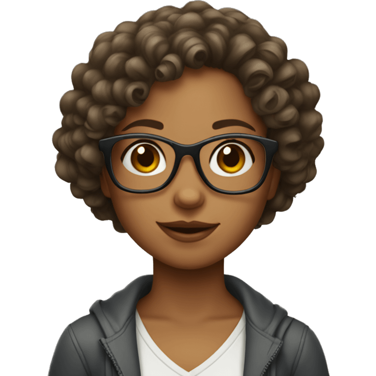 girl with glasses and curls emoji