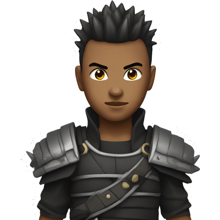 Kid with right spiked sided hair Shinobi emoji