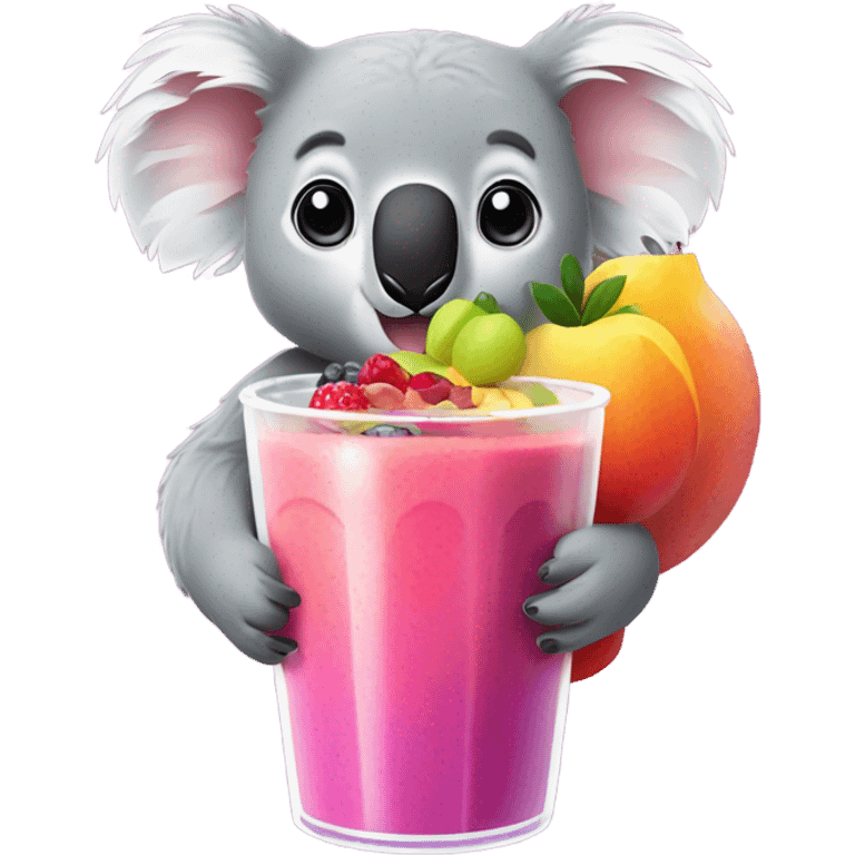 Koala with smoothie emoji