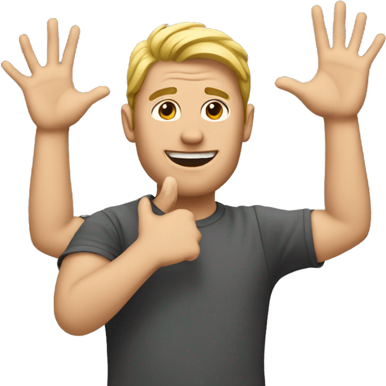  guy with hands up emoji