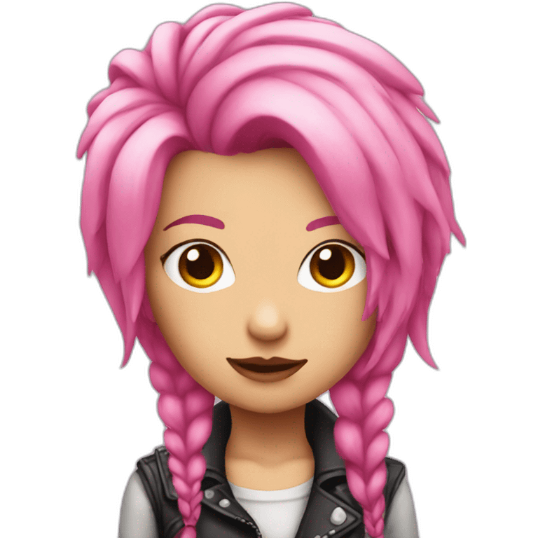 pink haired punk girl emoji