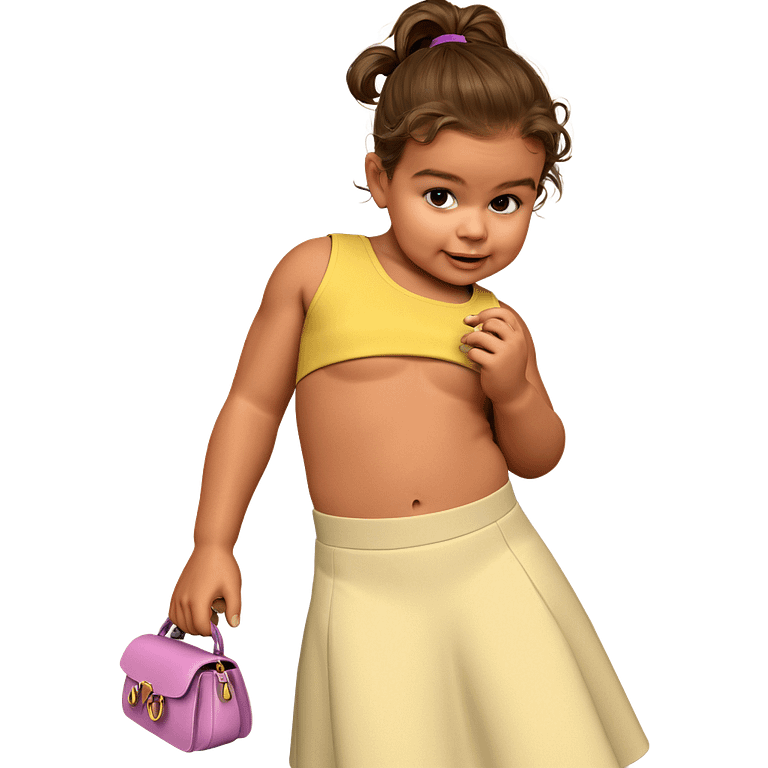 young girl with handbag emoji