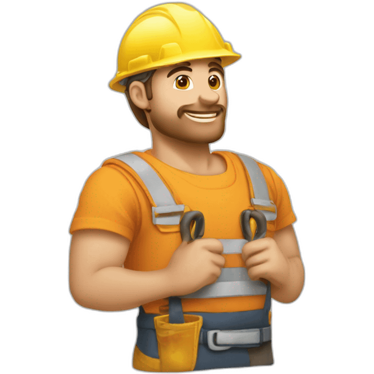 travailleur construction heureux emoji