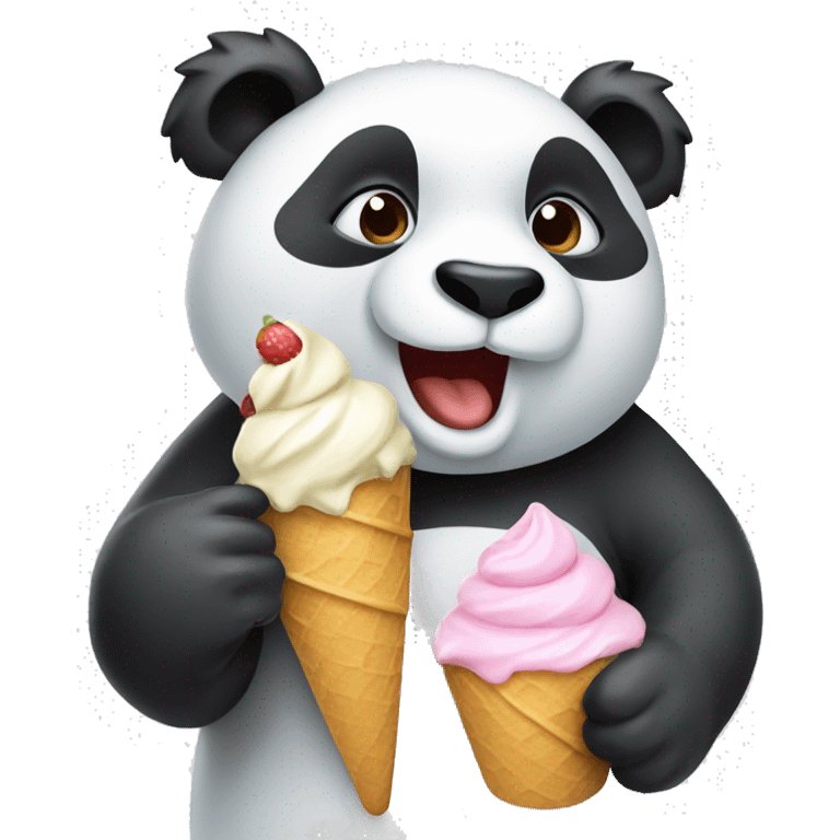 Panda eating ice cream emoji