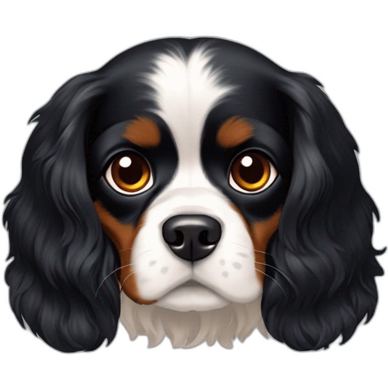 The black Cavalier King Charles Spaniel take heart emoji