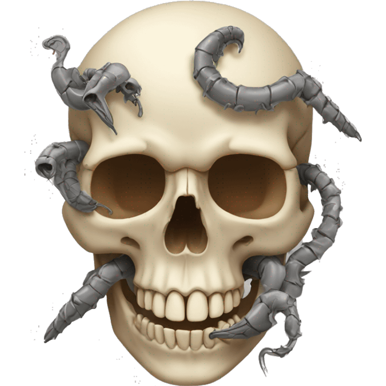 Skull with worms on top emoji