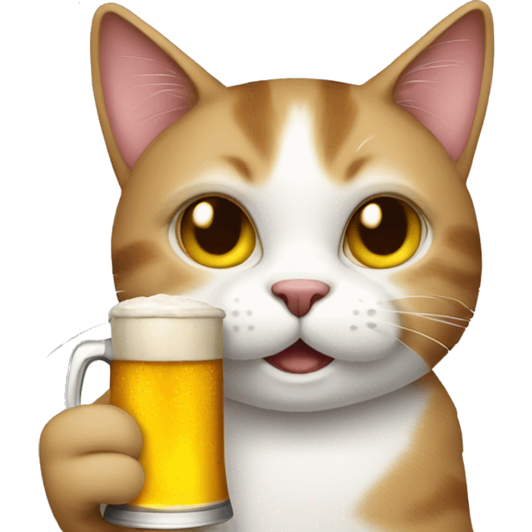 Cat with beer  emoji