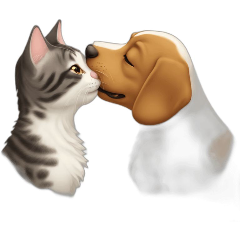 Dog kiss cat emoji