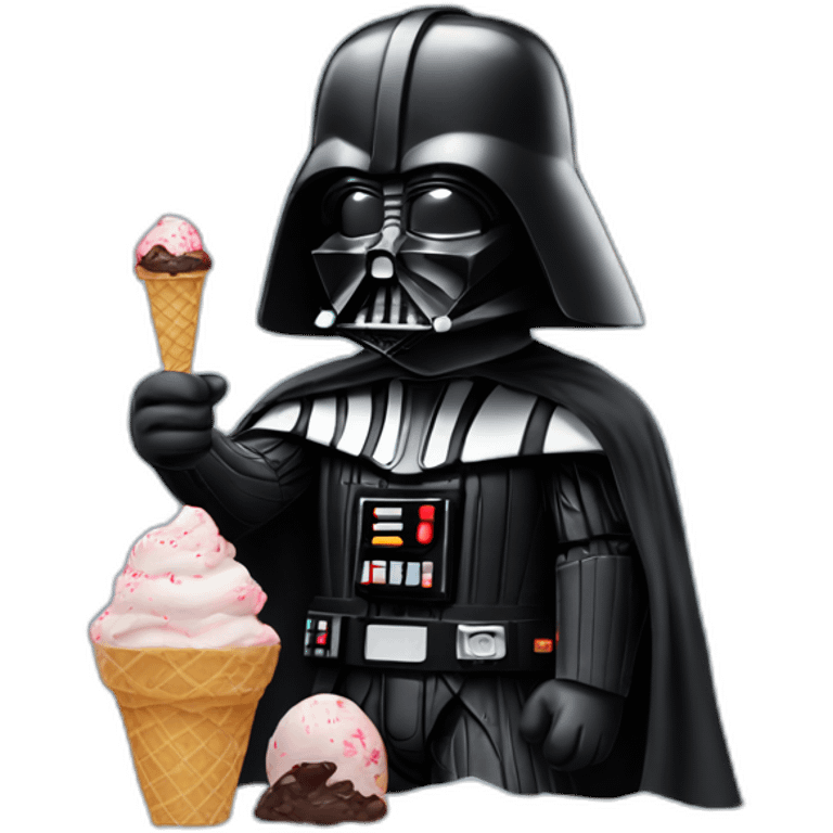 Darth vador eating ice cream emoji