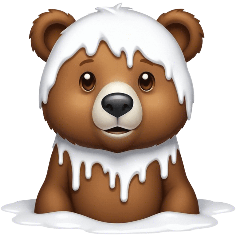 Brown bear covered in white paint emoji