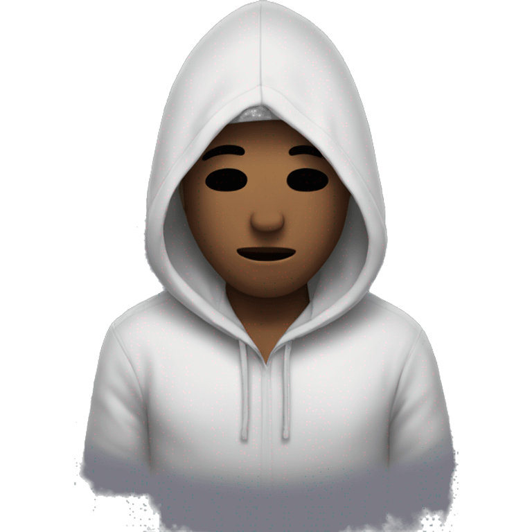 a Person with his hair covering his eyes with a hoodie  emoji