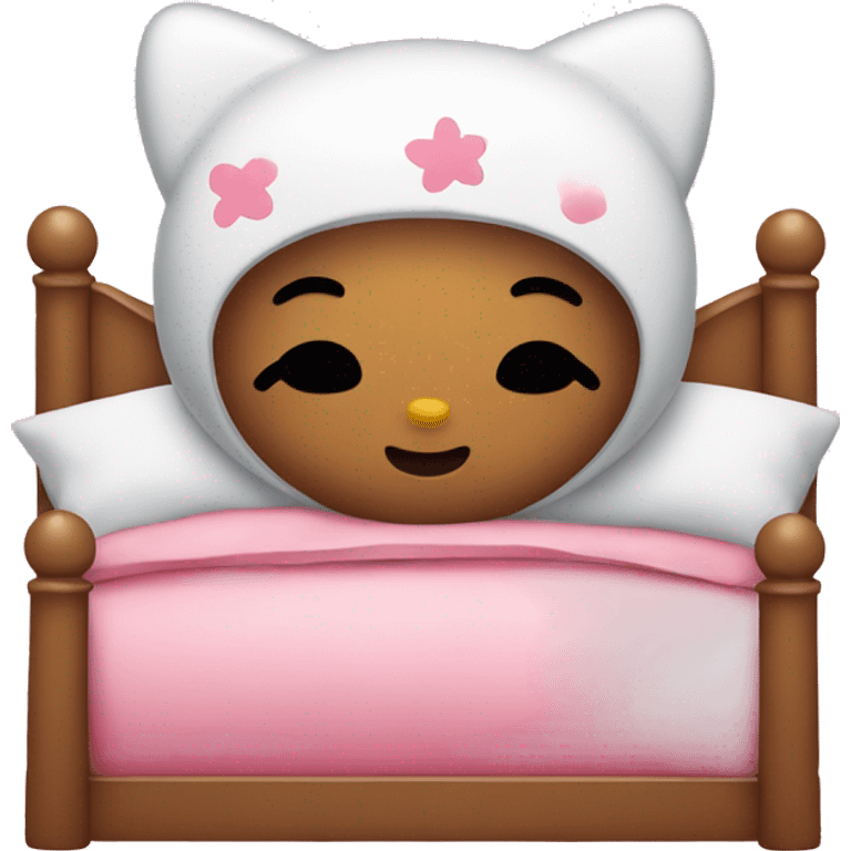 Hello kitty with bed emoji