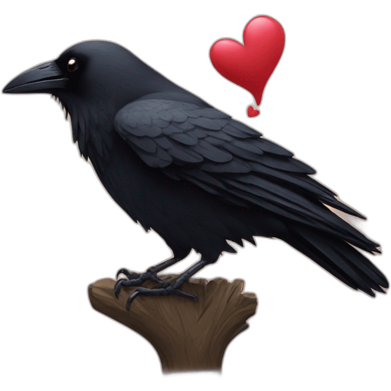 The crow is showing you a heart with her hand emoji