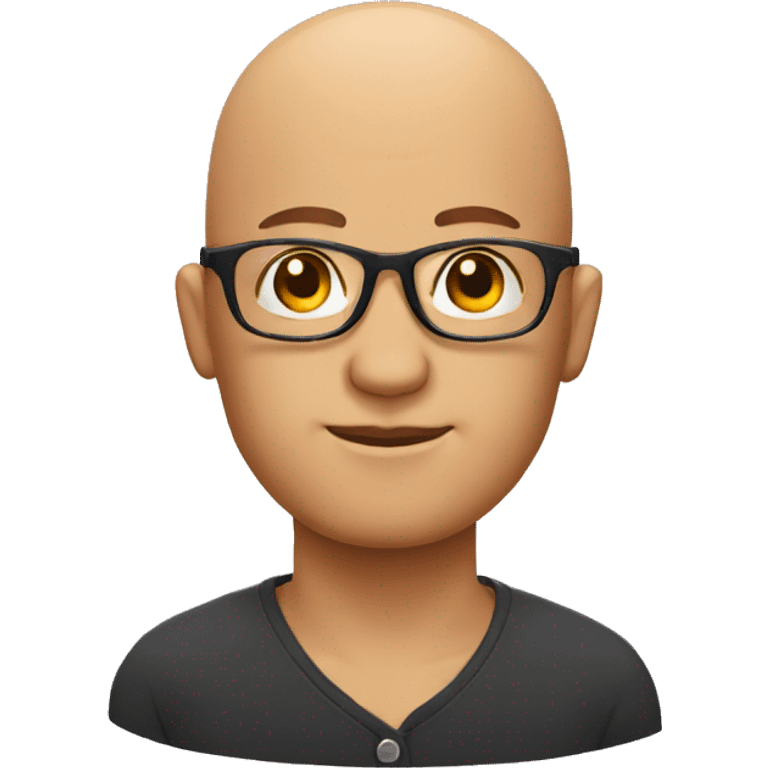 Bald head with Glasses emoji