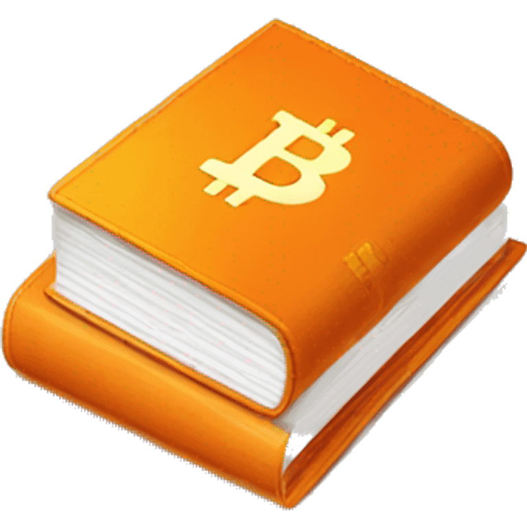 orange book with the word bitcoin on it emoji