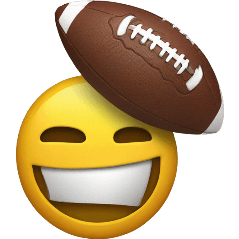 Football with a smiley face emoji