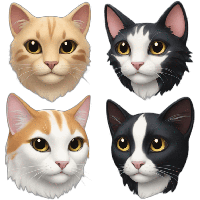 Chimera of cat, magpie and black fairy emoji