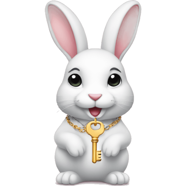 Rabbit with a key necklace  emoji