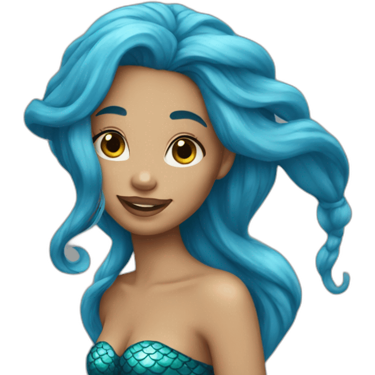 Mermaid with blue hair emoji