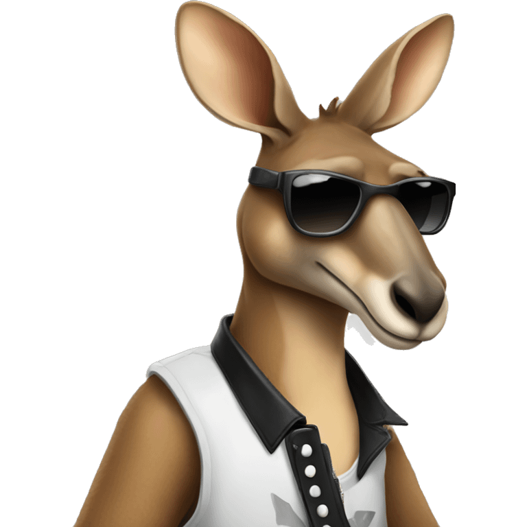 Rock star kangaroo  emoji