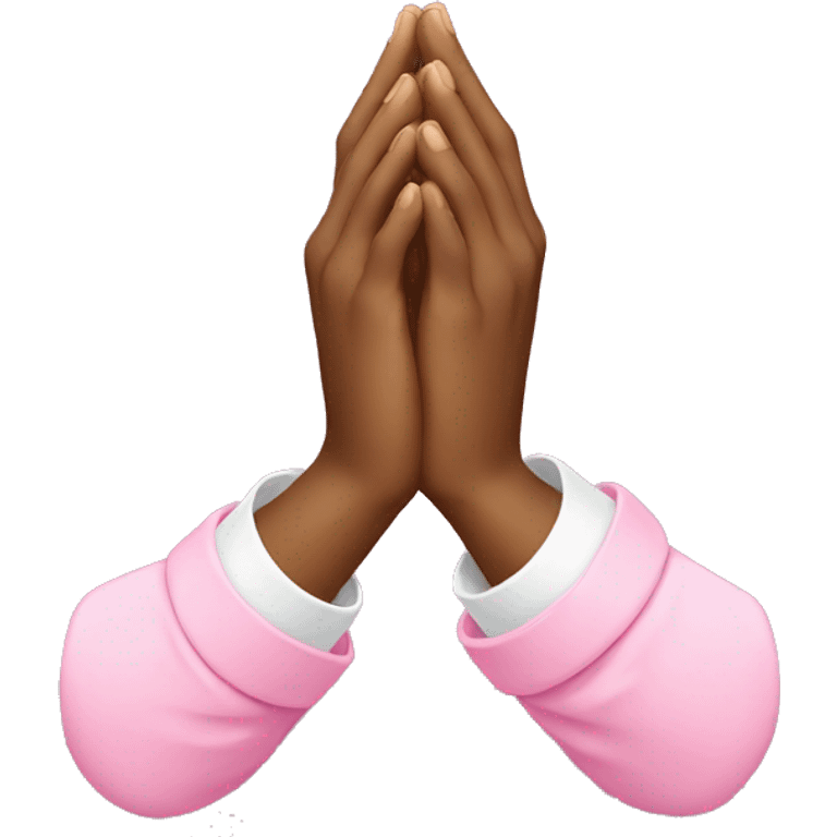 Praying hands with pink cuffs emoji