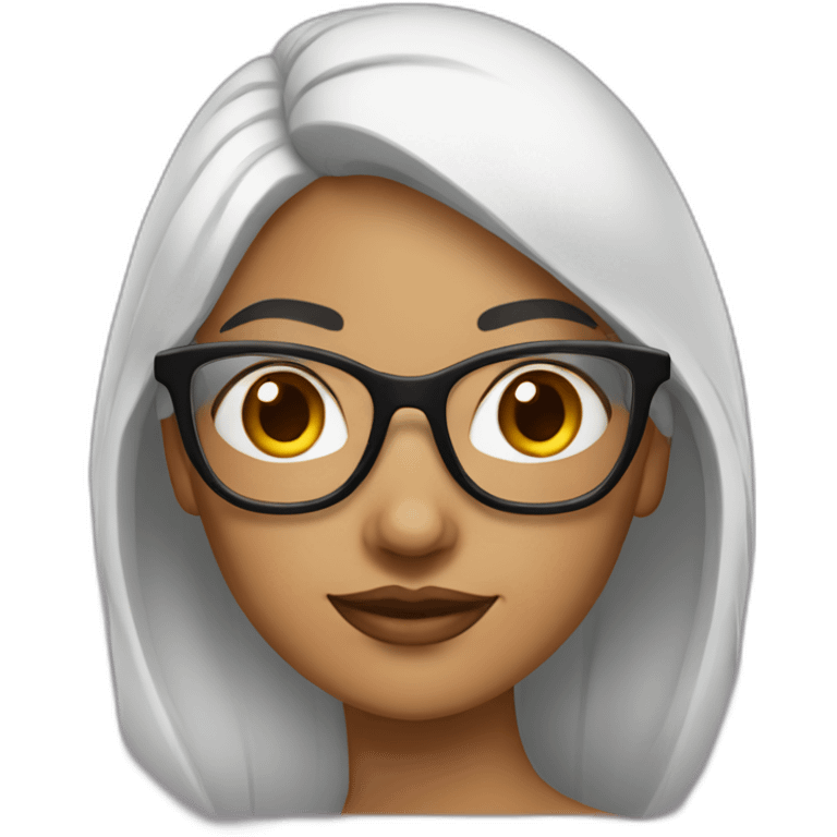 femme indienne avec des lunette au cheuveux lisse  emoji