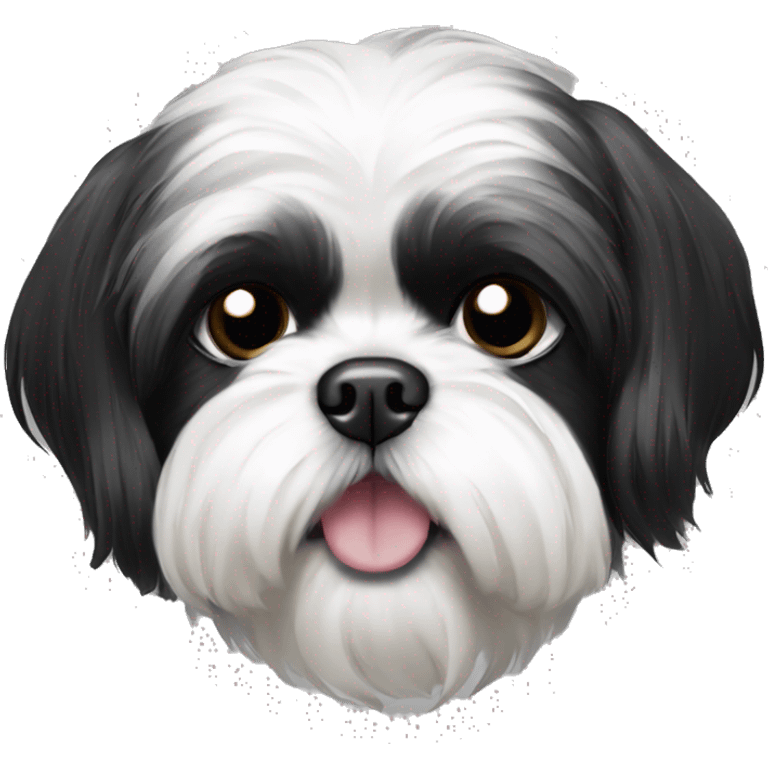 Black and white Shih tzu  emoji