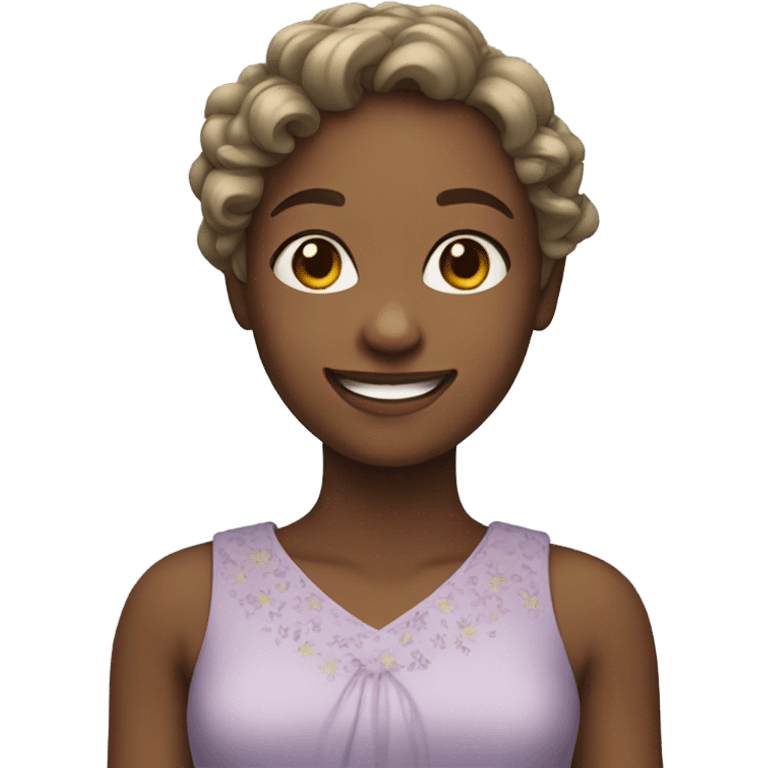 smiling girl in dress emoji