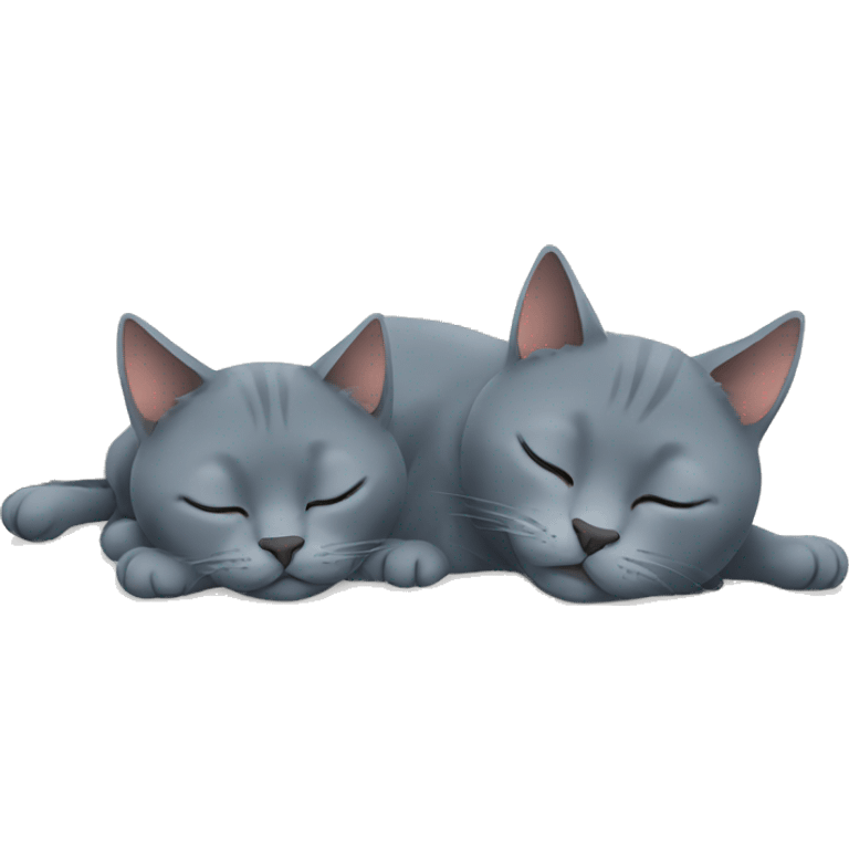 Two Russian Blue cats sleeping in home emoji