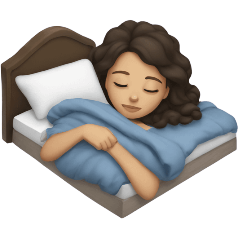 Brunette girl sleeping emoji