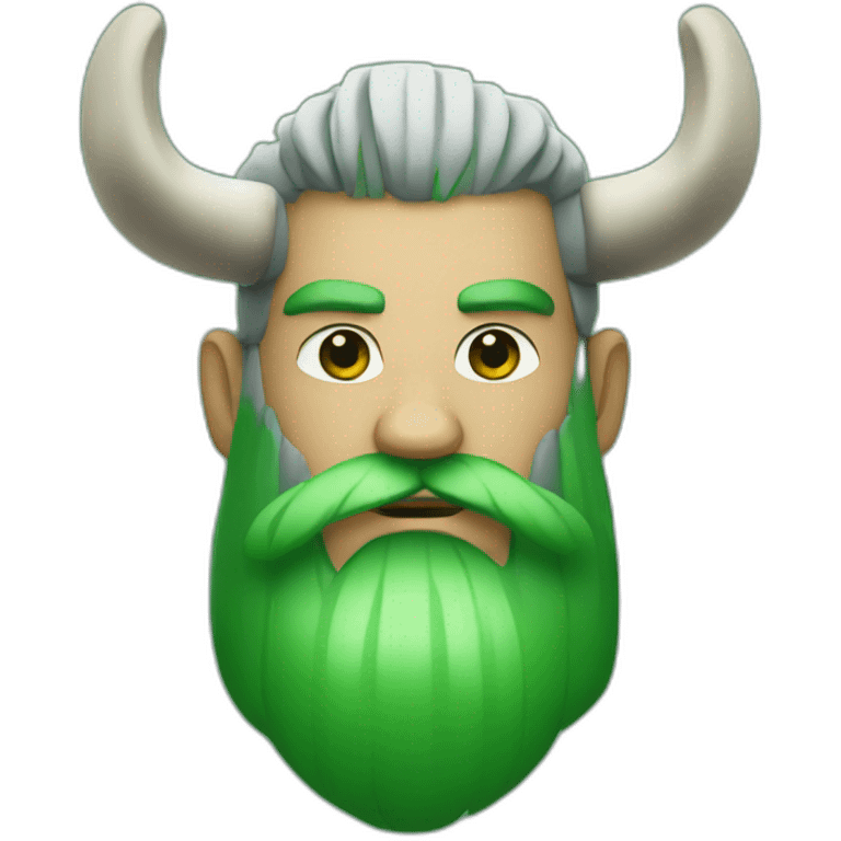 Viking horns with a green beard emoji