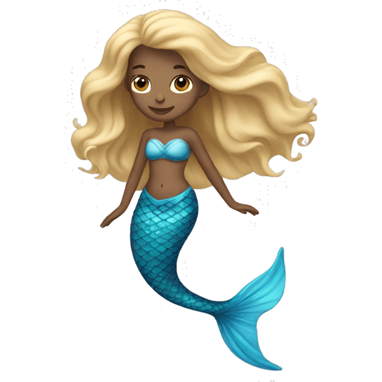 light skinned blue mermaid swimming emoji