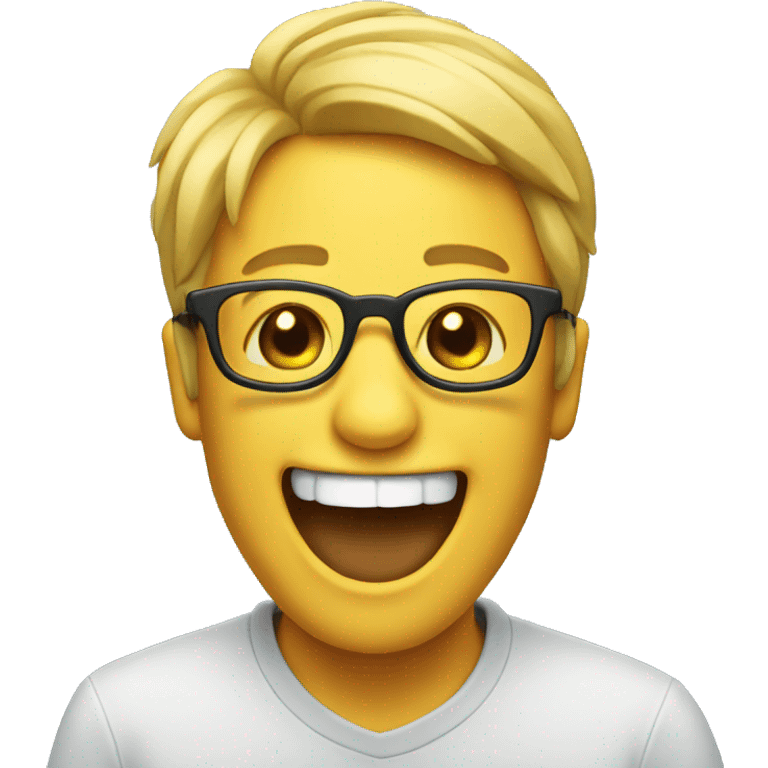 Laughing emoji with glasses emoji