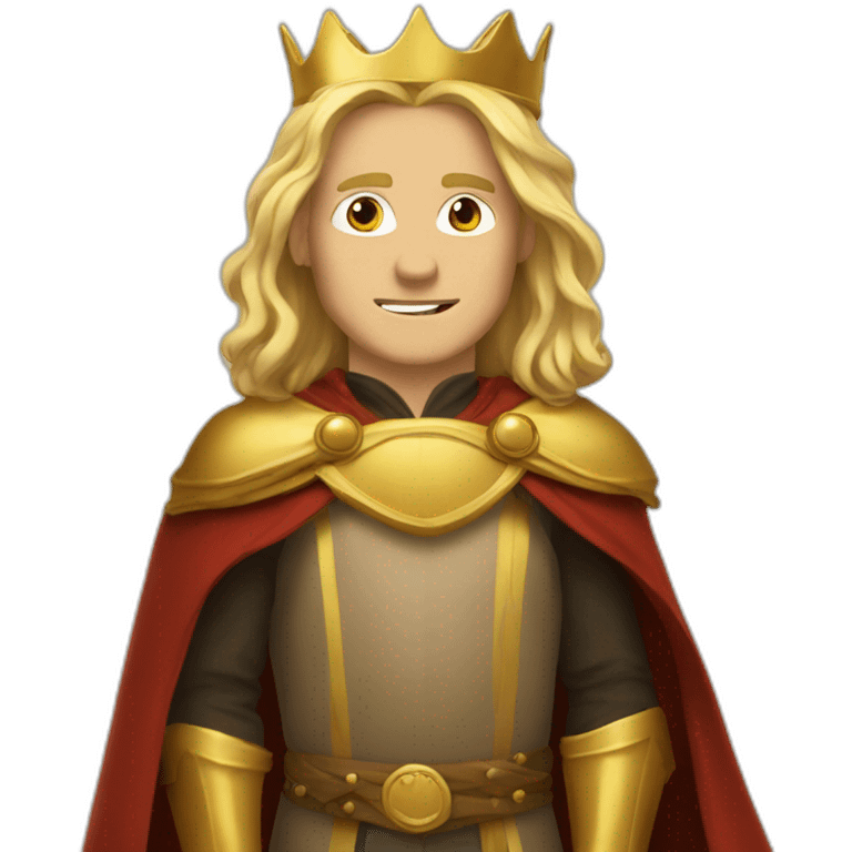 king with long blond hair, golden cloak emoji