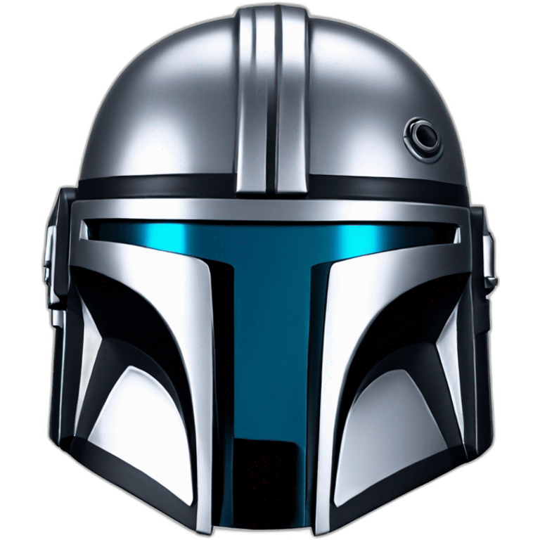 blue silver mandalorian helmet with black center emoji