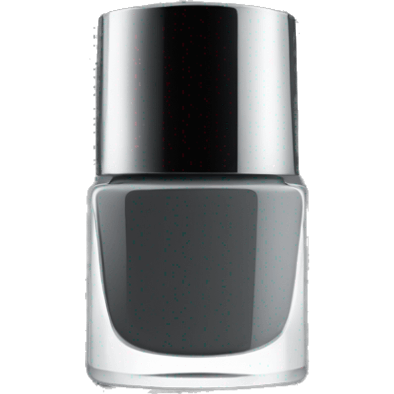 Dark grey nail polish bottle with black lid emoji