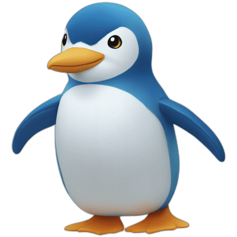 kawaï blue penguin plush emoji