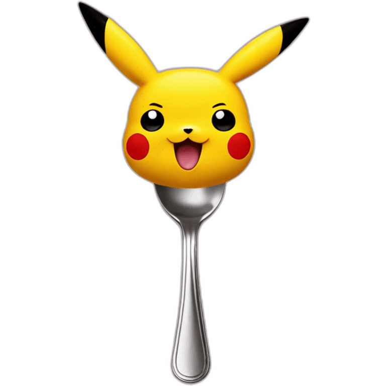 pikachu head on a spoon emoji