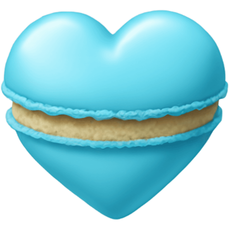 Light blue macaroon in shape of heart  emoji