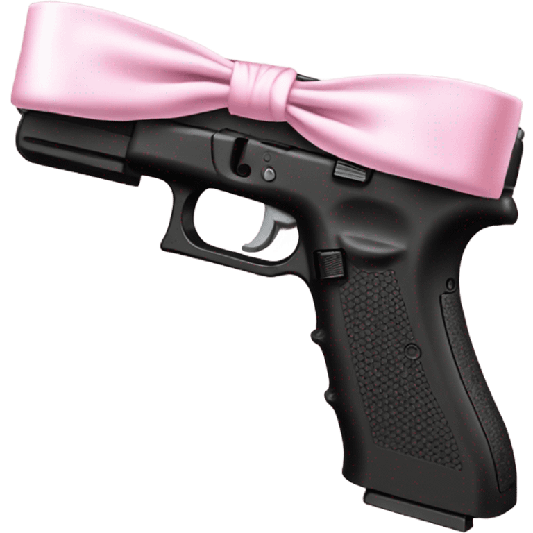 Glock with pale pink bow emoji