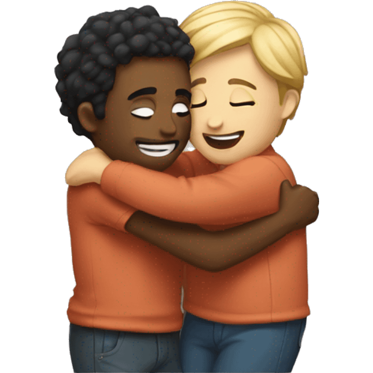 Friends hugging each other emoji