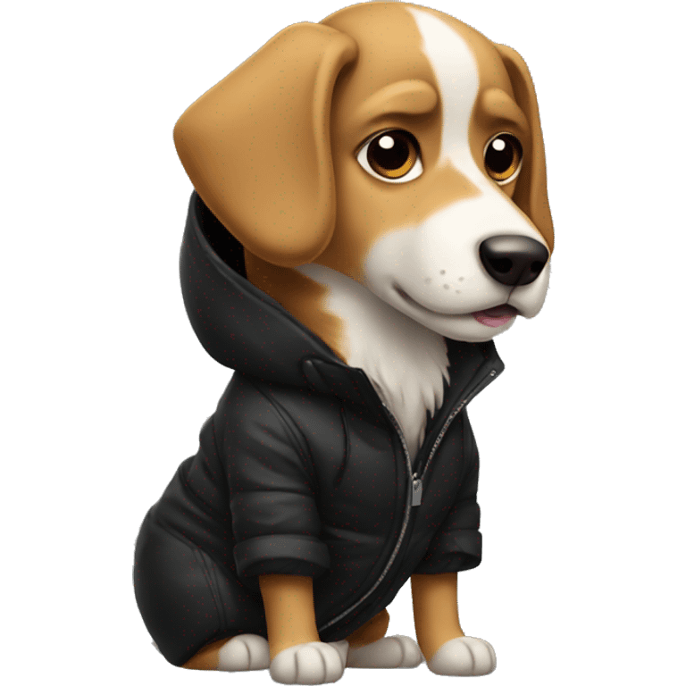 Dog with a black parka  emoji