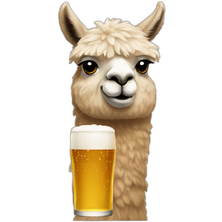 alpaca drinking beer  emoji