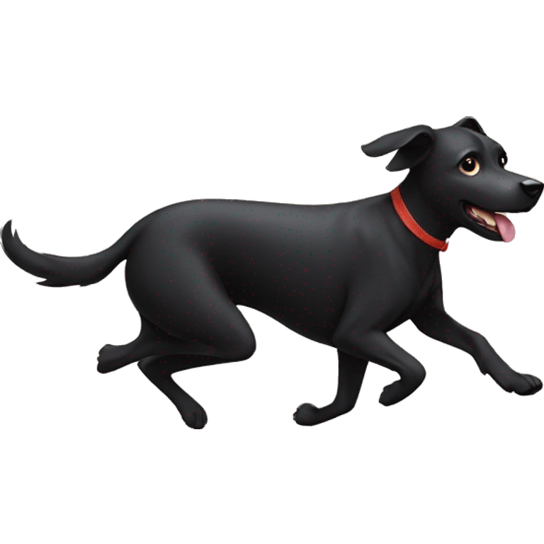 Black dog running emoji