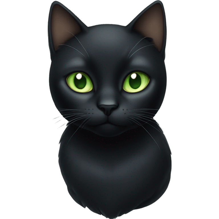  black cat with pale green eyes sitting emoji