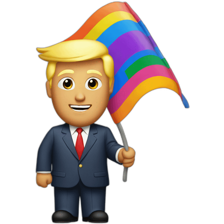 Trump with gay flag emoji