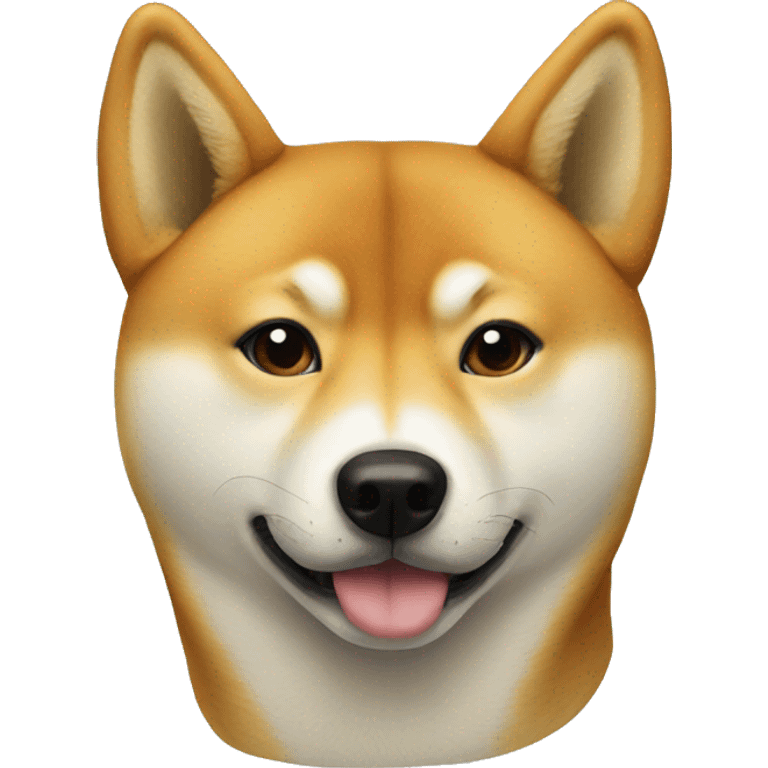 full-face portrait of shiba in hoodi. emoji